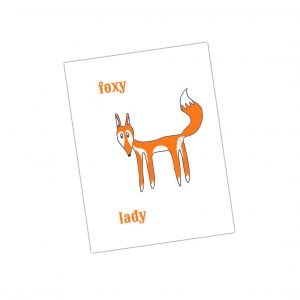 kaartje met vos: foxy lady