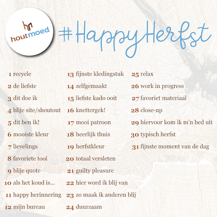 de prompts voor de #HappyHerfst Instagram challenge